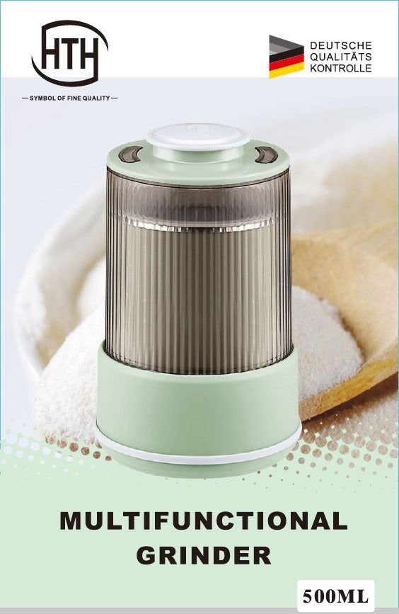 Electric Grinder, Mini 500ml Large Capacity Herb Spice Grinder With Stainless Steel Blade,300W Pill Crusher Coffee Bean Grinder For Beans/Nuts/Seeds/Peanuts/Grains/Spices, green